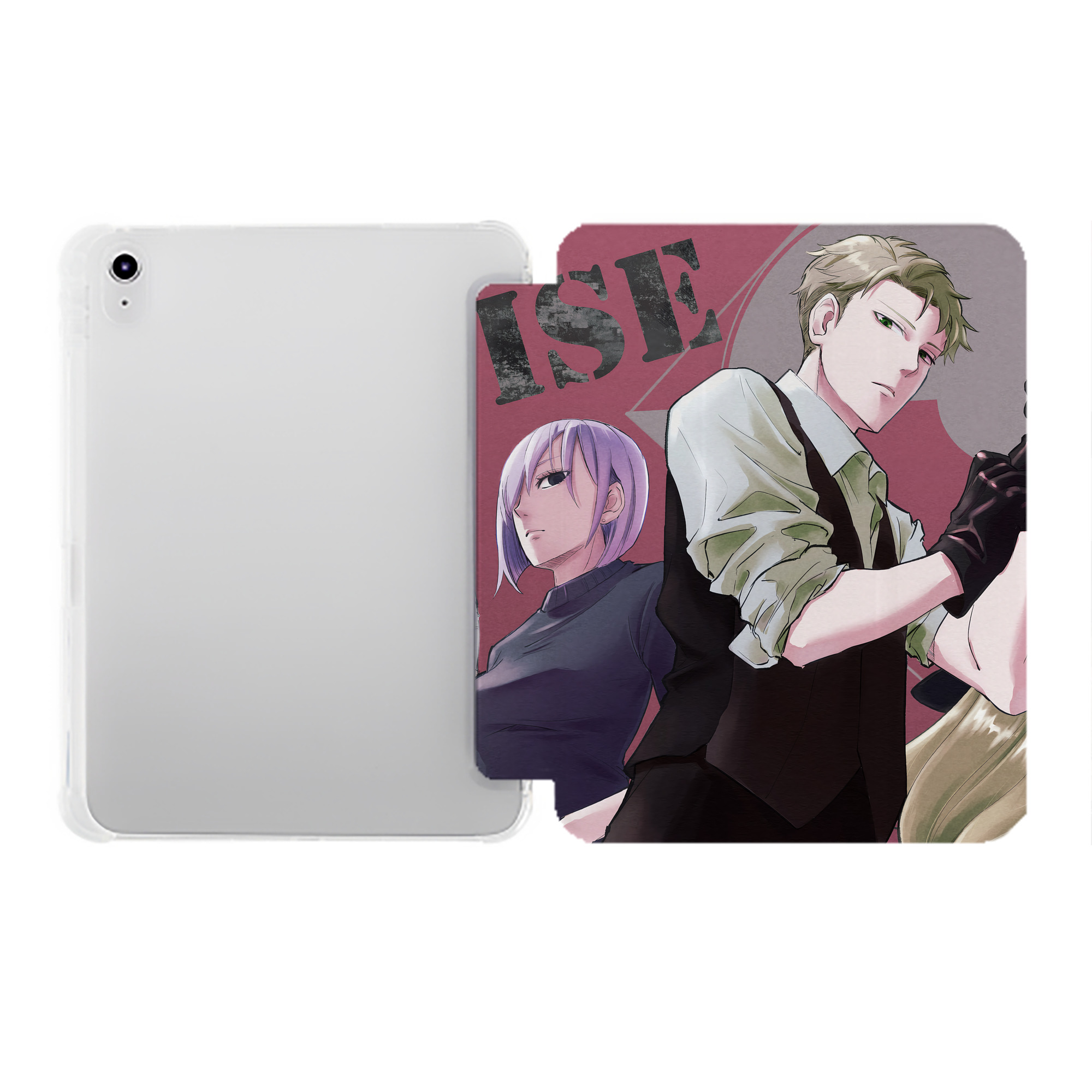 （画像用） SPY×FAMILY间谍家家酒 IPad ケース ペン収納付き 三つ折りスタンド PUレザー×シリコン 対応機種9.5/10.5/10.9インチ